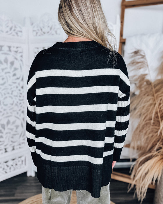 Scarlet Stripe Sweater [black/white]