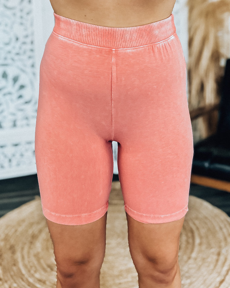 Honey Biker Shorts  [peach coral]