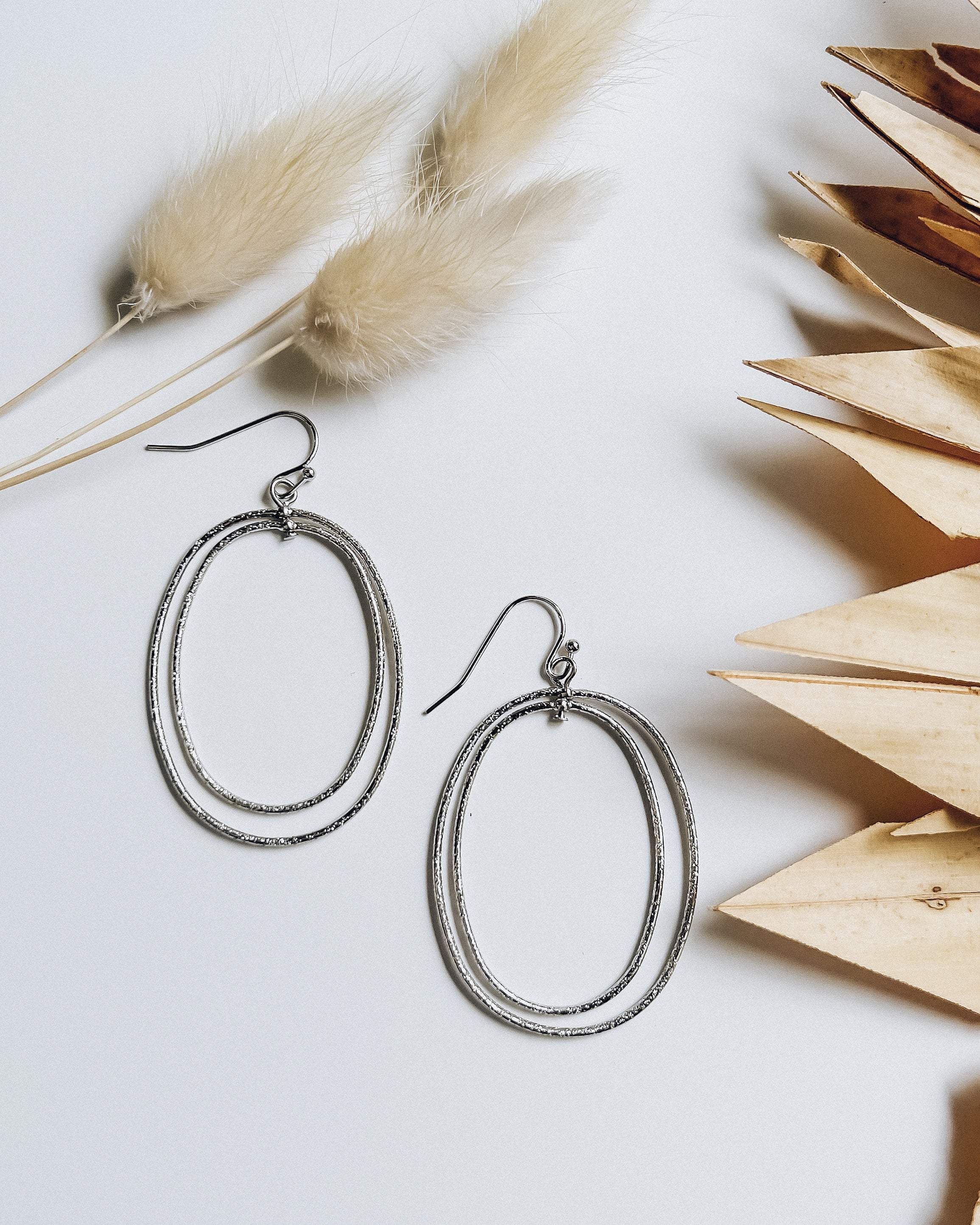 Oval Swivel Earrings [silver]