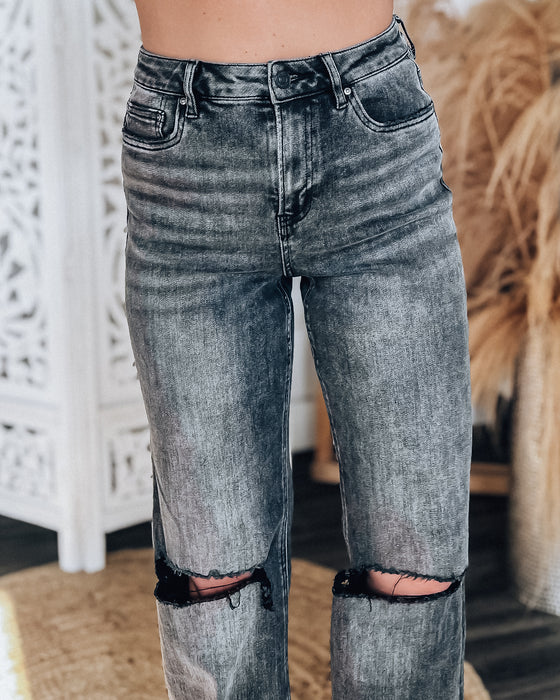 MICA DENIM Explore high rise denim [washed blk]