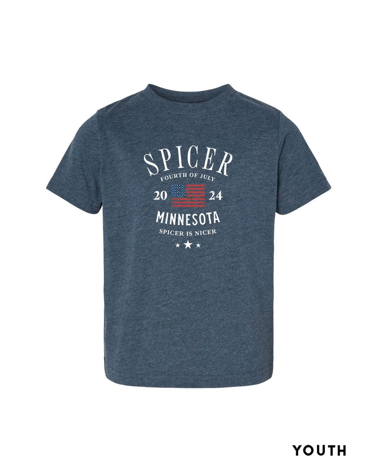 YOUTH SPICER Fourth of July 2024 Tee [heather navy]