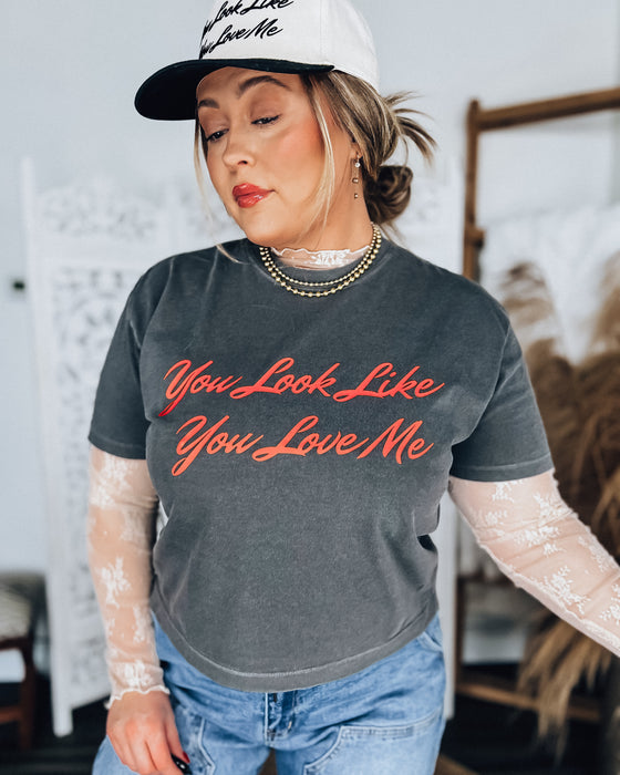 Like you Love Me Boxy Tee [charcoal]