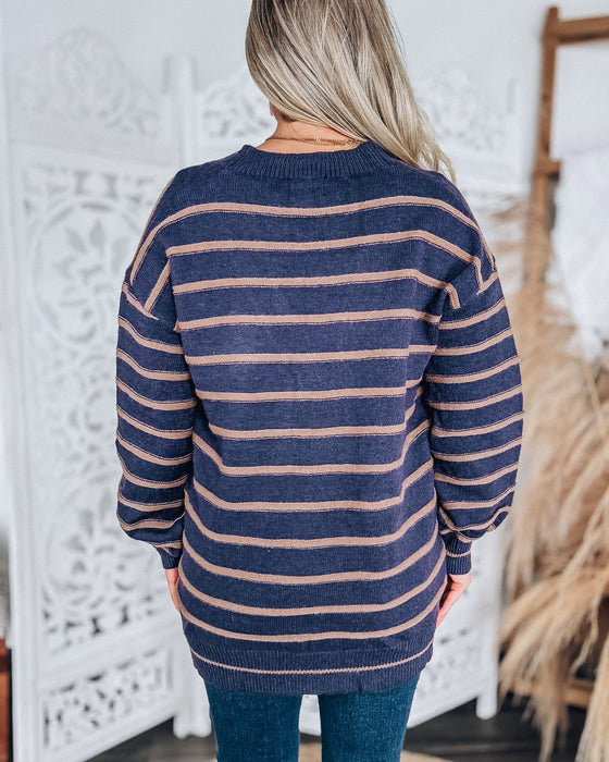 Lou Sweater Cardigan [navy/mocha]