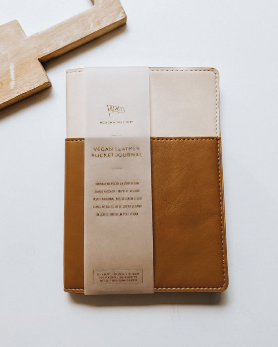 Vegan Leather Pocket Journal [ivory & taupe]