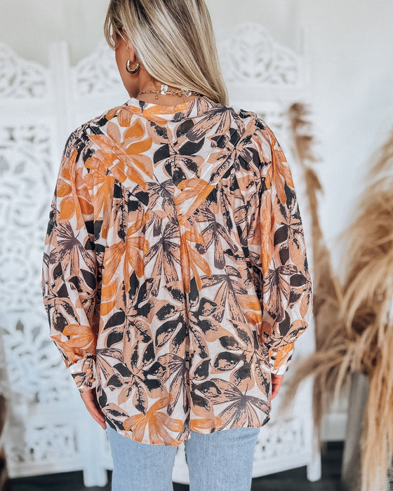 Autumn Botanicals Blouse [black/orange]