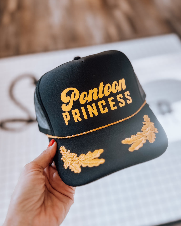 Pontoon Princess Trucker Hat [gold/black]