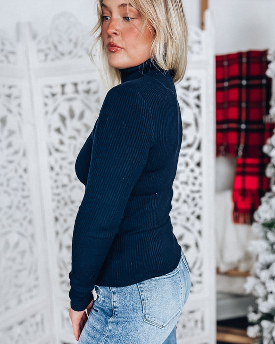 Norah Ribbed Turtleneck [dark navy]