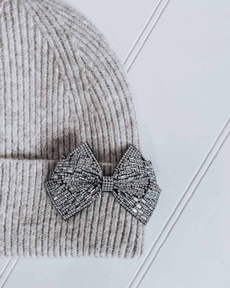 Diamond Bow Beanie [tan]