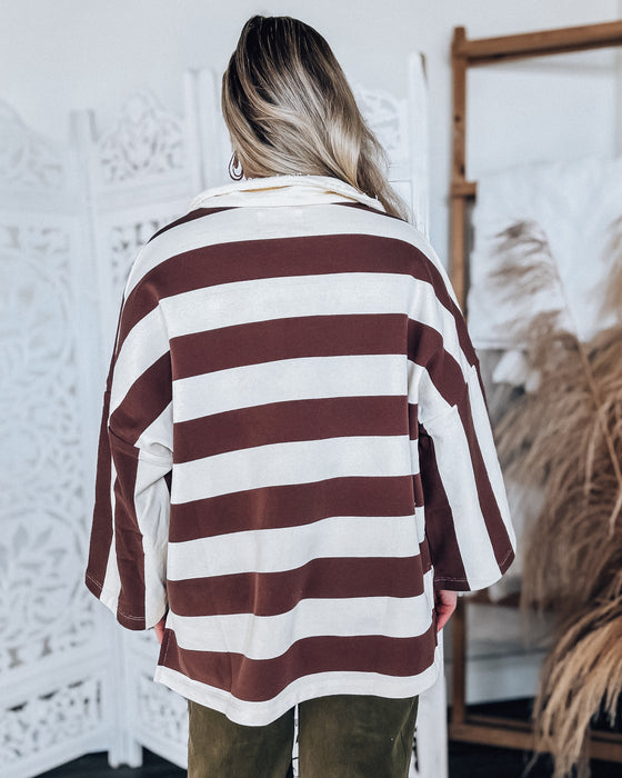 Stephy Striped oversized top [brown/cream]