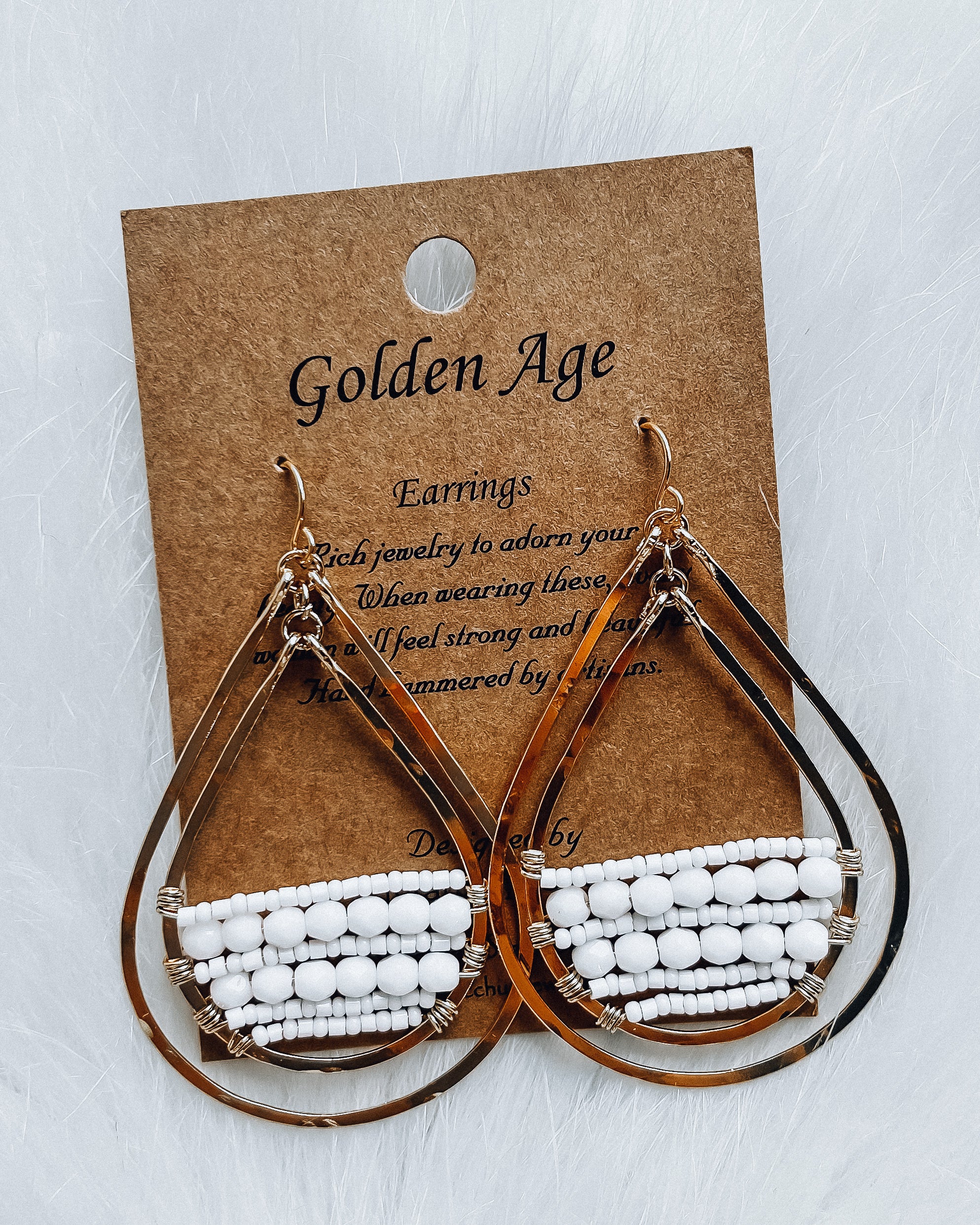 GA Teardrop Sparkle  Earrings [gold/white]