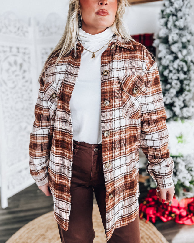 Ella's Everyday Plaid top [brown/rust/white]