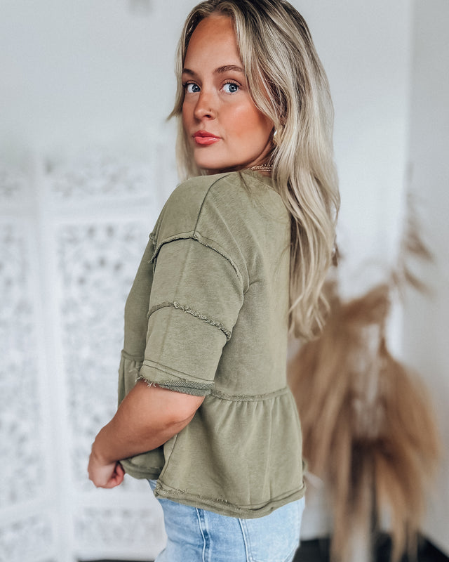 Ready to Ruffle Top [olive]