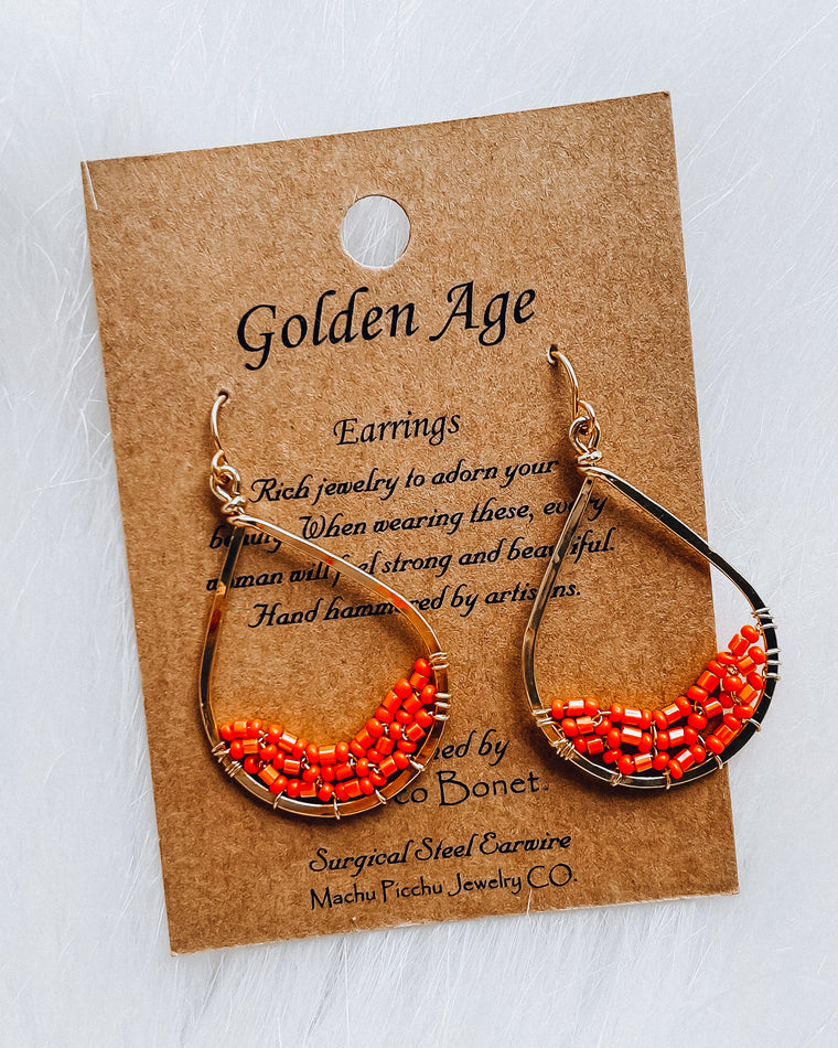 GA Teardrop Sparkle  Earrings [gold/orange]