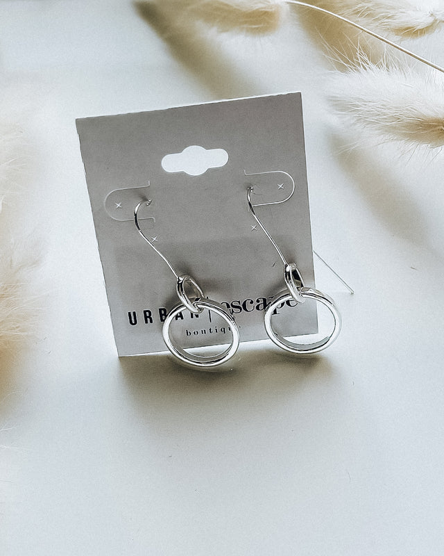 Drop Circle Earrings [silver]