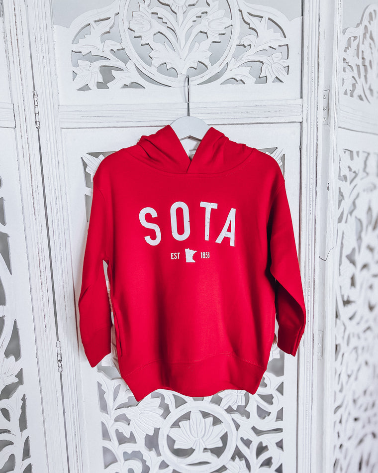 SOTA EST 1858 toddler hoodie [red/white]