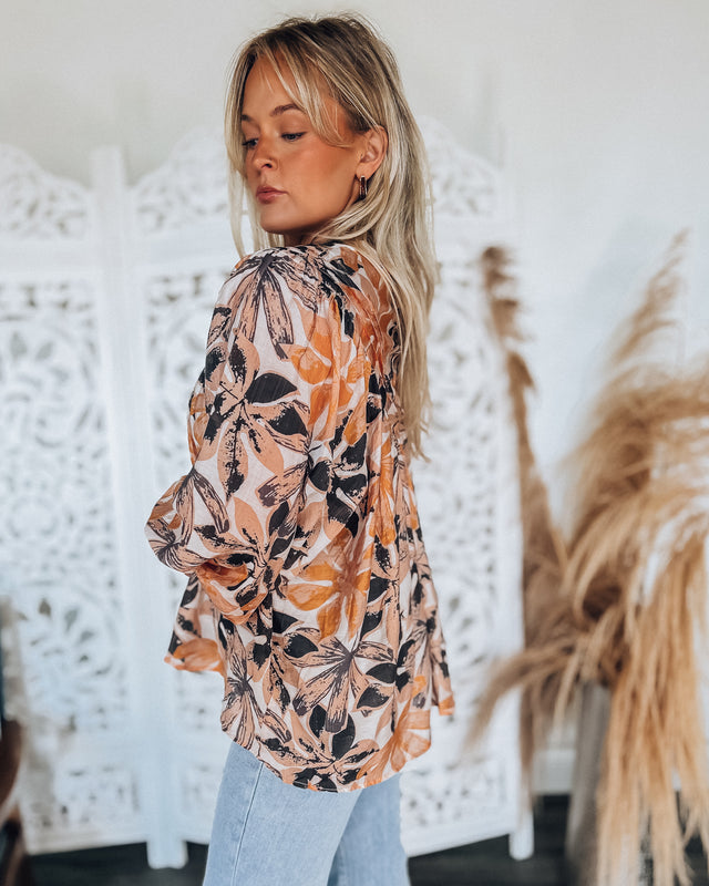 Autumn Botanicals Blouse [black/orange]