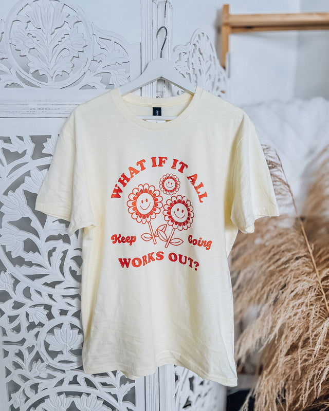 what if It All Works Out T-shirt [cream/orange]