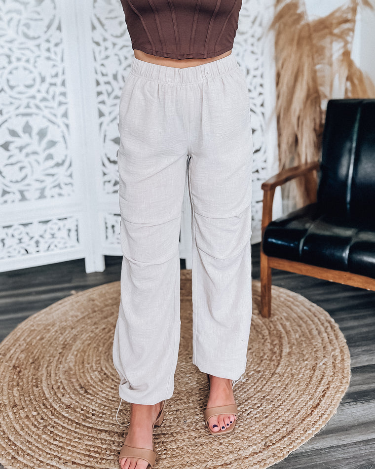 Relaxed Linen Pants  [taupe]