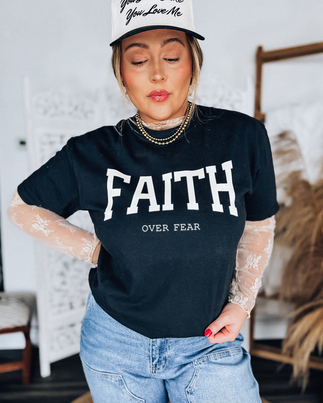 Faith over Fear T-shirt [black/off white]