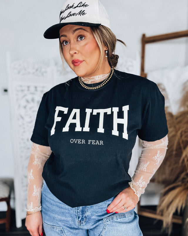 Faith over Fear T-shirt [black/off white]