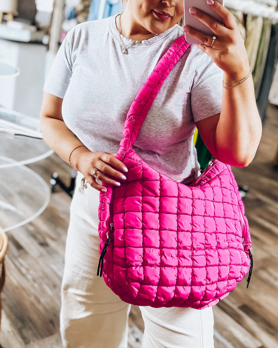 Pia Quilted Puffer Bag 2.0 [hot pink]