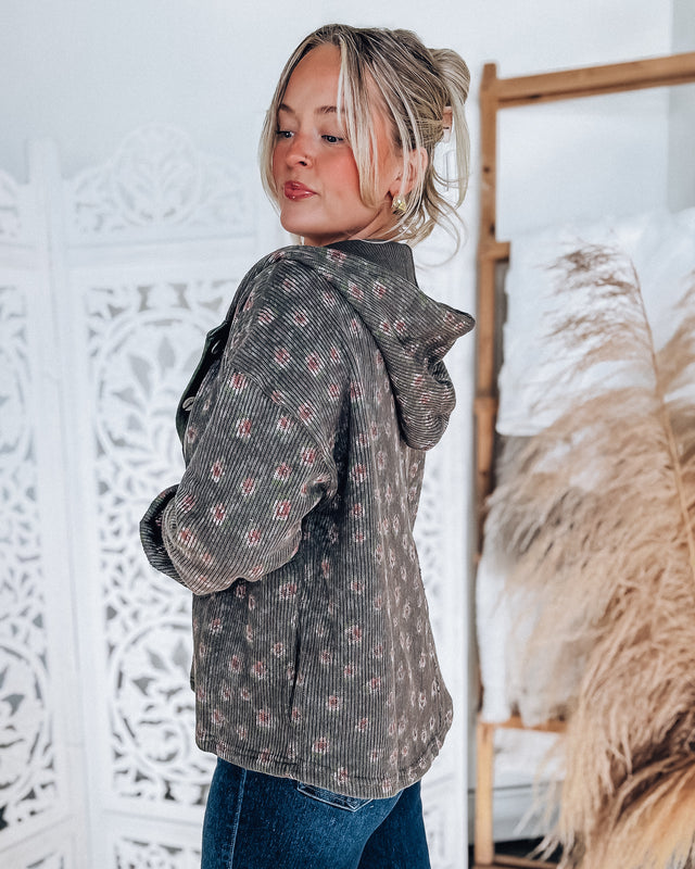 Kami Floral cardigan [olive]