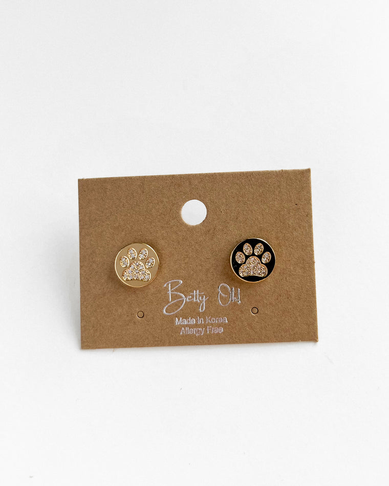 Diamond Paw Earrings [gold]