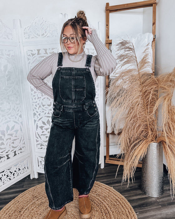 Dani denim barrel overalls [black]