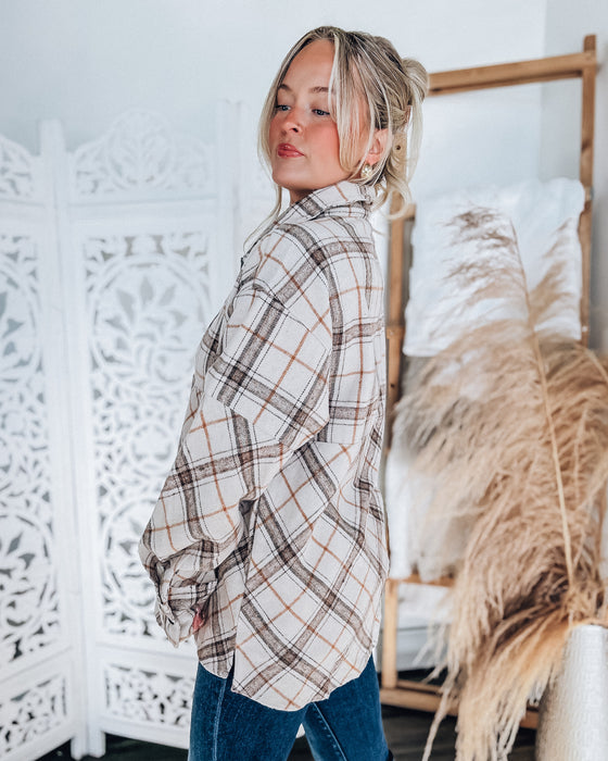 Mya Plaid Shirt [iced latte]