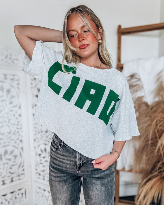 CIAO graphic top [grey/green]