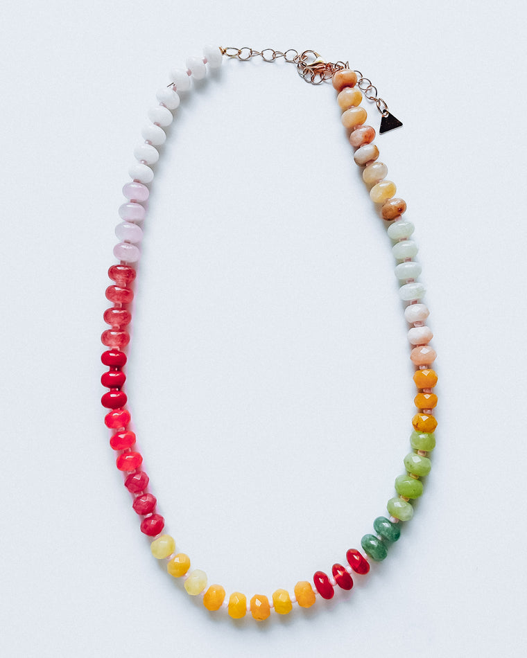 Sugar Burst Beaded Necklace [gold/pink multi]