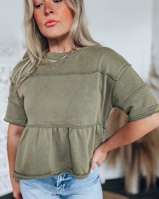 Ready to Ruffle Top [olive]