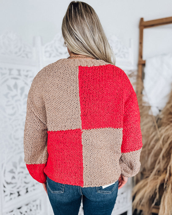 Brandy Sweater [camel/red]