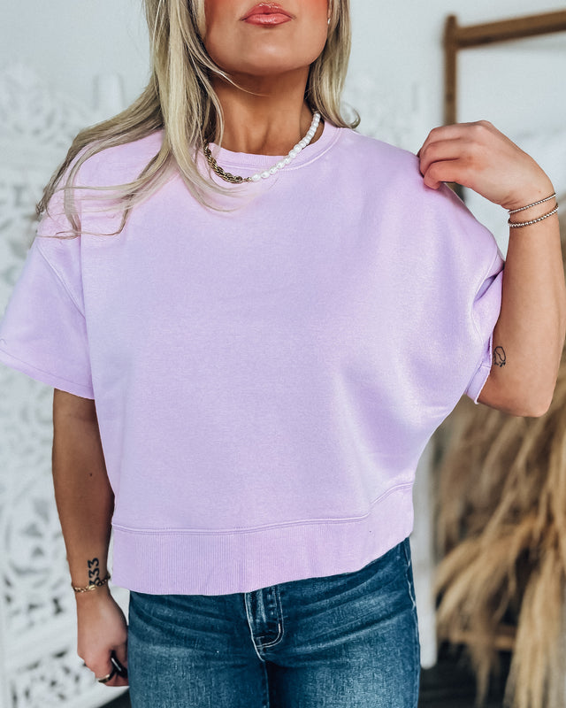 Haven Short Sleeve Sweatshirt Tee [lavender]