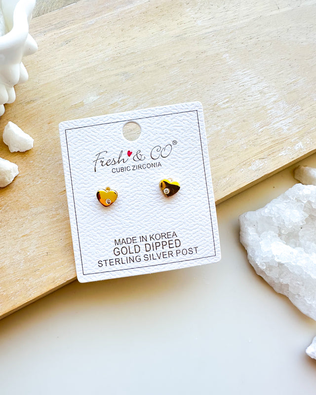 Petite Stud Heart Earrings [gold]