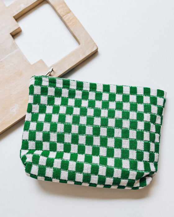 Checkered Cosmetic Bag [kelly green]