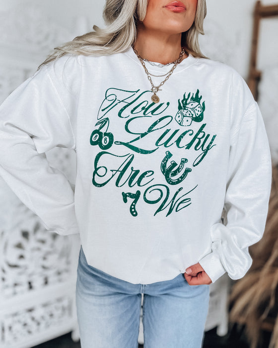 How Lucky are We Crew [white/dark green]