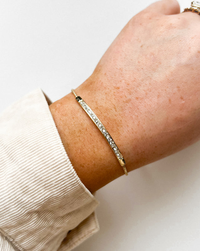 Adjusable diamond bar Bracelet [gold]