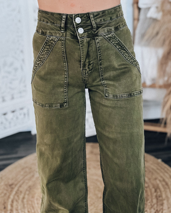 MICA DENIM Journey highrise wide leg [dk olive]