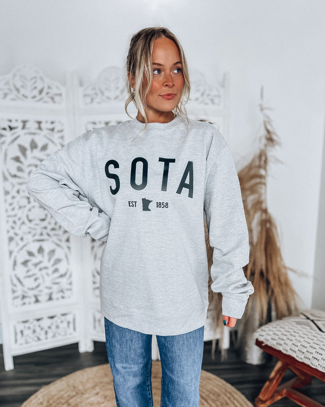 Sota MN 1858 Icon Unisex Crew [hthr grey/black]