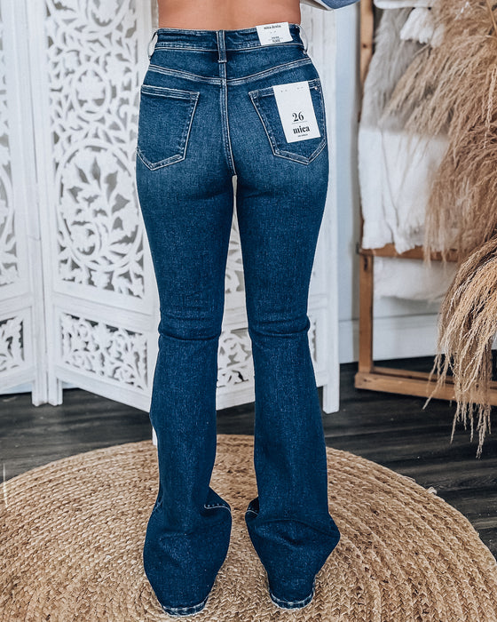 MICA DENIM Atlas high rise flare [drk wash]