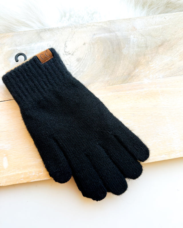 Smart Touch Knit Gloves [black]