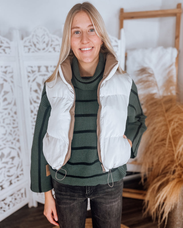 Elsa reversible puffer vest [mocha]