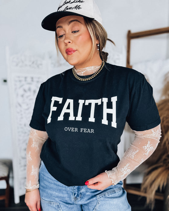 Faith over Fear T-shirt [black/off white]