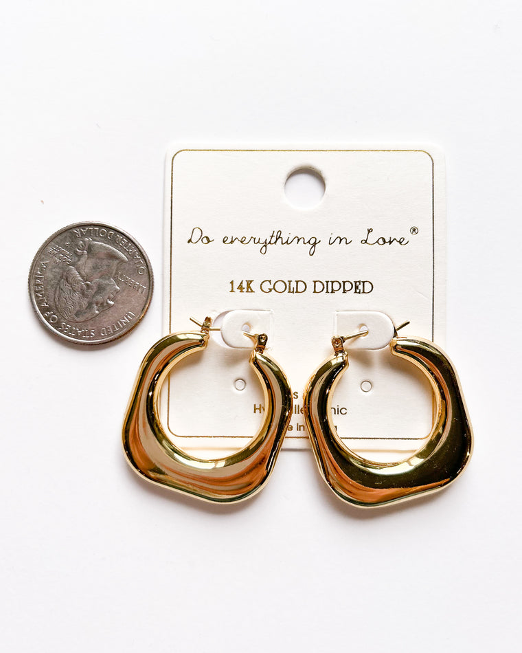 Square Hoop Earrings [gold]