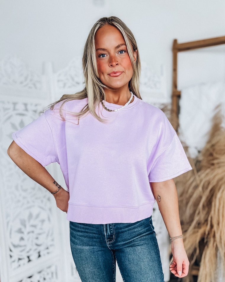 Haven Short Sleeve Sweatshirt Tee [lavender]