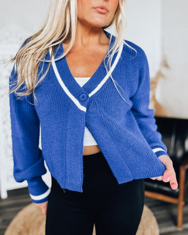 Sweet Heart Sweater Cardigan [cobalt blue]