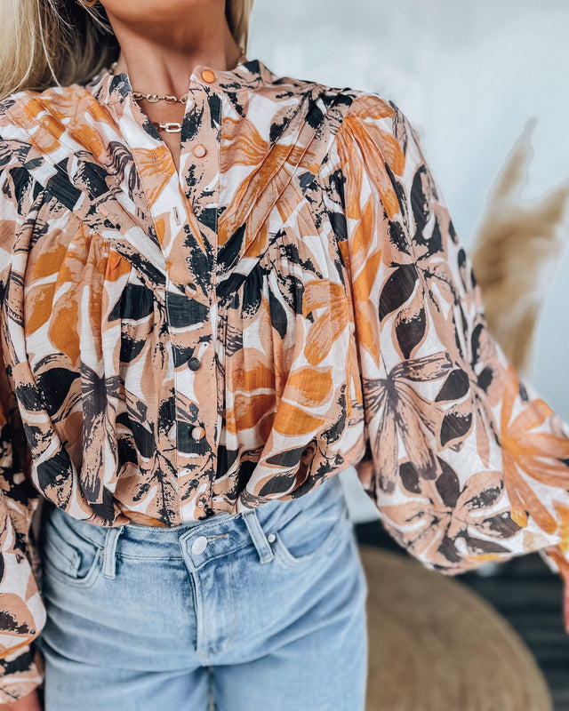 Autumn Botanicals Blouse [black/orange]