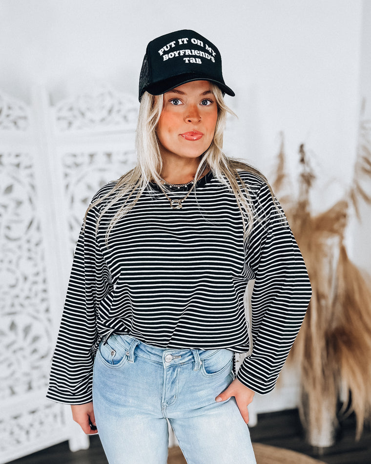 Stripes on Repeat Top [black]