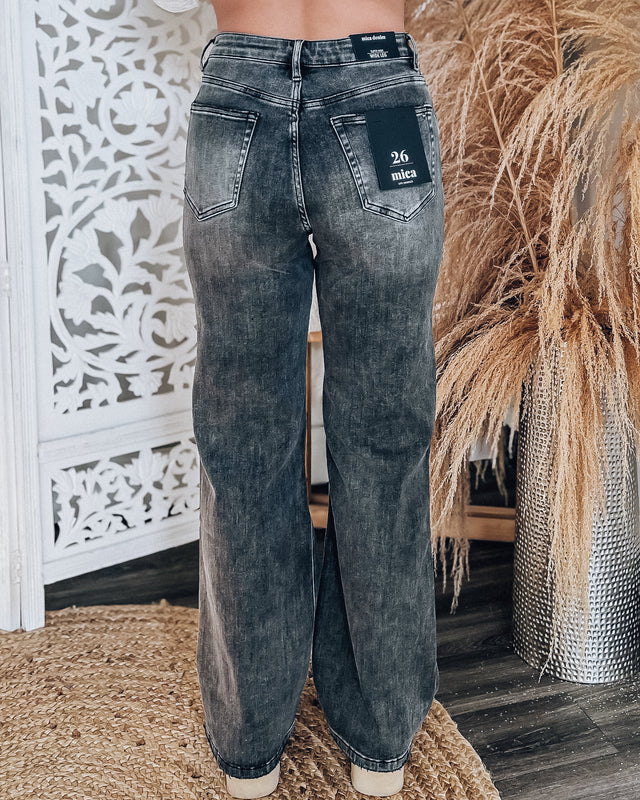 MICA DENIM Explore high rise denim [washed blk]